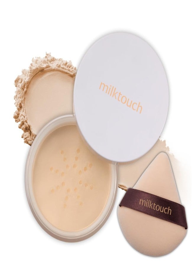 ميلك تاتش بودرة تثبيت الوجه MILKTOUCH Air Blur Rice، بودرة سائبة ومضغوطة، خفيفة الوزن، نباتية، تدوم 24 ساعة، مقاومة للماء - شفافة - Image 1